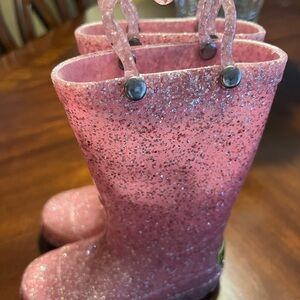 Light up Pink Glitter rain boots